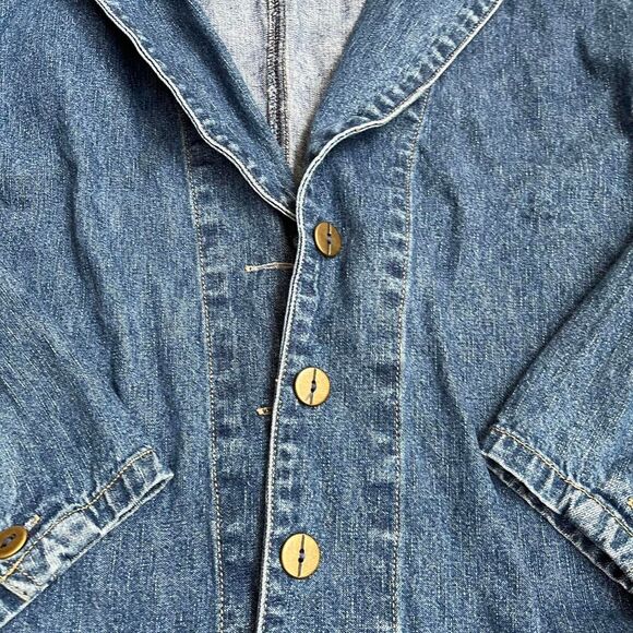 Victoria Jones Jean Jacket Women's 2X Blue and Navy Vintage Button - Picture 3 of 6